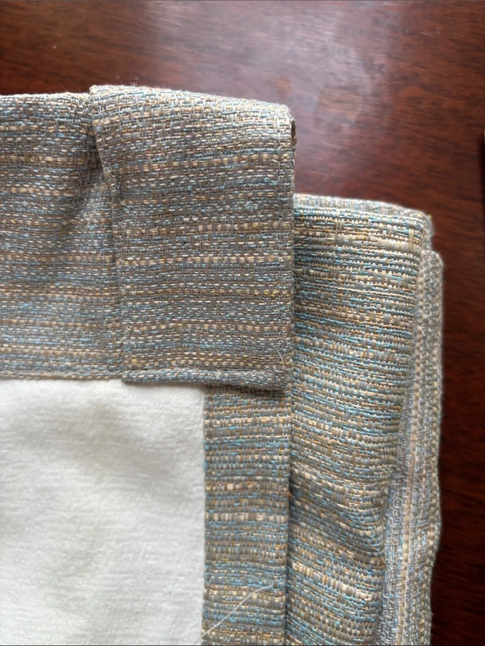 Two “Home” Brand Thermal Blackout Curtain Panels - Blue/Sand